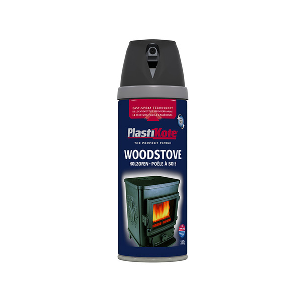 PlastiKote PKT26030 Twist & Spray Woodstove Paint Black 400ml
