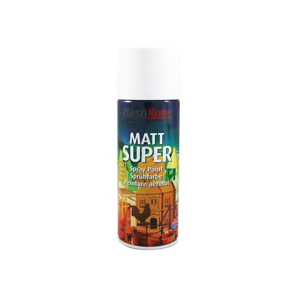 PlastiKote PKT3115 Super Spray Matt White RAL 9016 400ml