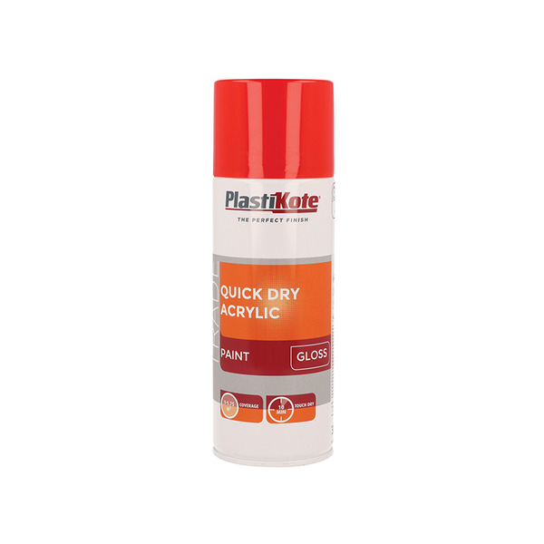PlastiKote PKT71014 Trade Quick Dry Acrylic Spray Paint Gloss Red 400ml