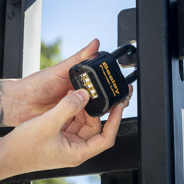 Sealey PL603L Premier&trade; Steel Body Combination Padlock Long Shackle 62mm