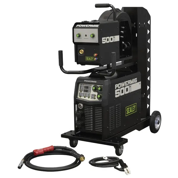 Sealey POWERMIG500i 500A Professional Gas/Gasless MIG/TIG/MMA Inverter Welder With Portable Wire Feeder 400V 3ph