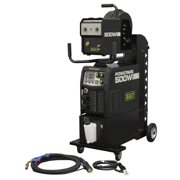 Sealey POWERMIG500Wi 500A Professional Gas/Gasless MIG/TIG/MMA Inverter Welder with Portable Wire Feeder & Water Cooler 400V 3ph