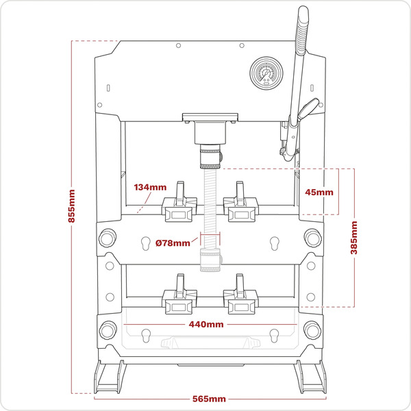 Sealey Viking Bench Type Hydraulic Press 15 Tonne