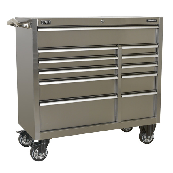 Sealey Premier™ Heavy-Duty Extra-Wide Rollcab 11 Drawer 1055mm - Stainless Steel
