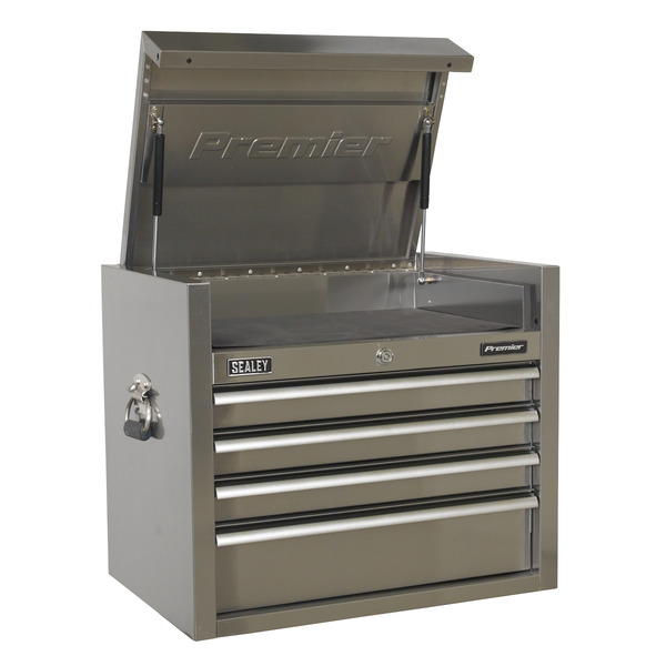 Sealey Premier™ Heavy-Duty Topchest 4 Drawer 675mm - Stainless Steel