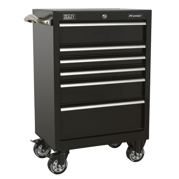 Premier™ Heavy-Duty Rollcab 6 Drawer 675mm - Black