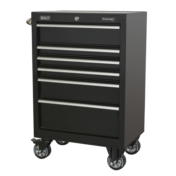 Premier™ Heavy-Duty Rollcab 6 Drawer 675mm - Black