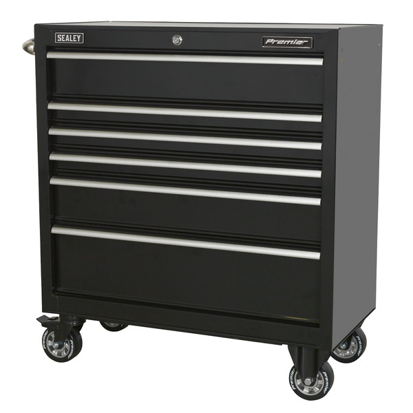 Sealey Premier™ Heavy-Duty Rollcab 930mm 6 Drawer - Black