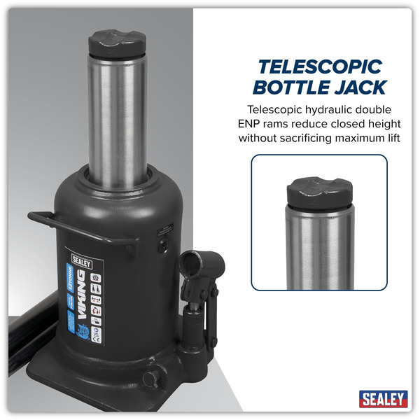 Sealey PTBJ12S Viking Telescopic Bottle Jack 12 Tonne