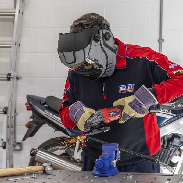 Sealey PWH603 Auto Darkening Solar Powered Flip-Up Welding Helmet Shade 9-13