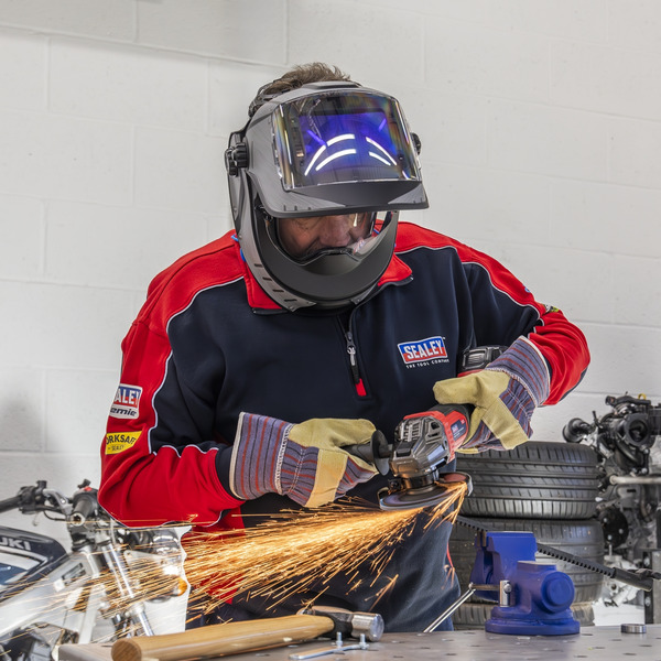 Sealey PWH603 Auto Darkening Solar Powered Flip-Up Welding Helmet Shade 9-13