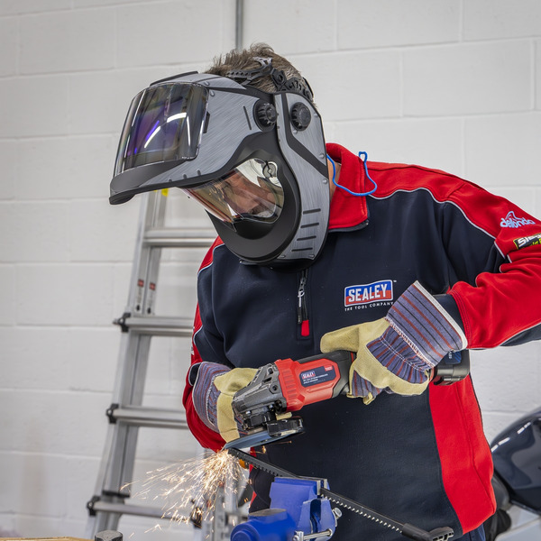 Sealey PWH603 Auto Darkening Solar Powered Flip-Up Welding Helmet Shade 9-13