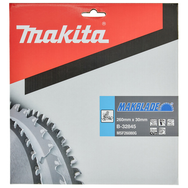 Makita B-32845 B-09070 260mm x 30mm x 80T MAKBlade For Stationary Saws