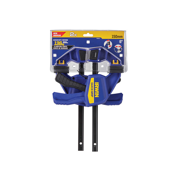 IRWIN® Quick-Grip® Quick-Change™ Medium-Duty Bar Clamp 150mm (6in) Twin Pack
