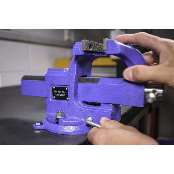 Sealey QAVE100 Quick Action SG Iron Vice with Swivel Base 100mm