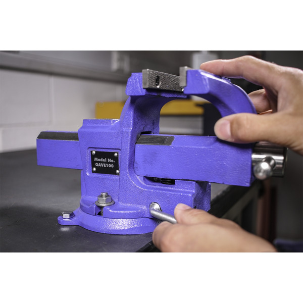 Sealey QAVE100 Quick Action SG Iron Vice with Swivel Base 100mm
