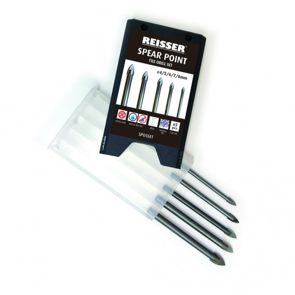 Reisser SPD5SETH Spear Point Tile Drill Set 4-8mm