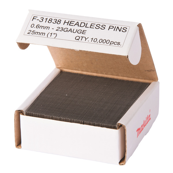 Makita F-31838 25mm Bright Headless Pins for BPT/DPT Nailers 10000pk