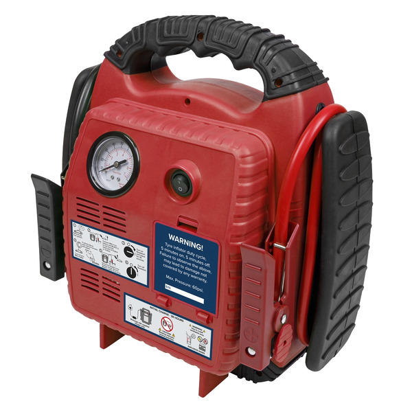 Sealey RS132 RoadStart&reg; 12V Emergency Jump Starter with Air Compressor 900 Peak Amps