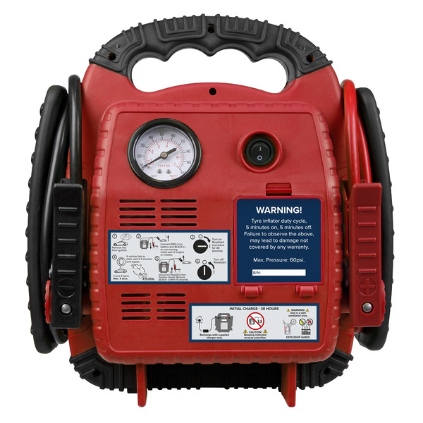 Sealey RS132 RoadStart&reg; 12V Emergency Jump Starter with Air Compressor 900 Peak Amps