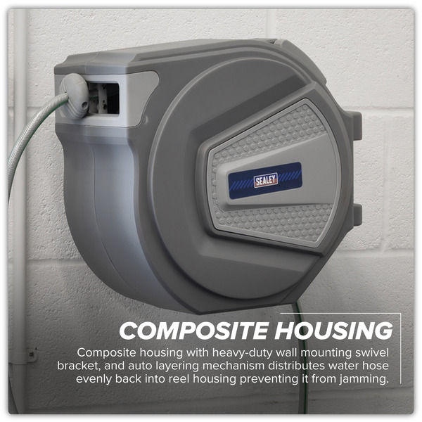 Sealey RWH30 Auto-Rewind Control Garden Hose Reel 30m