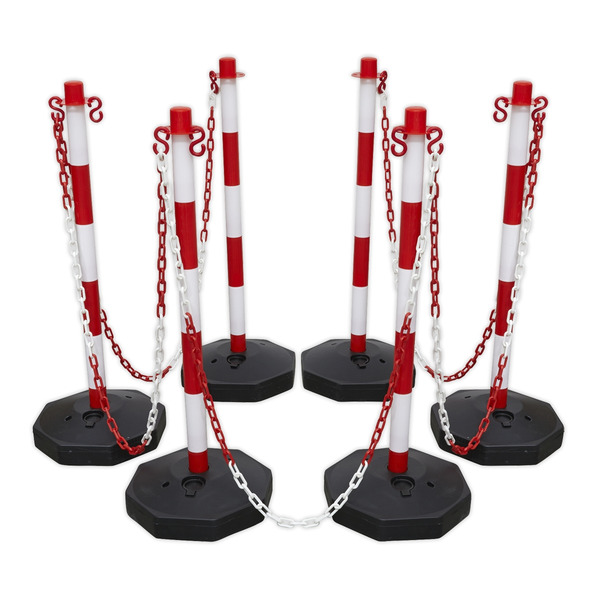 Sealey RWSBKIT Post & Chain Kit 25m - Red/White
