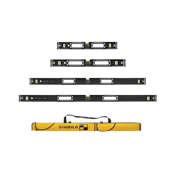 Stabila STB1962DSMEGA Dark Shadow Spirit Level Set 4pc 1-96-2 Mega Set and bag