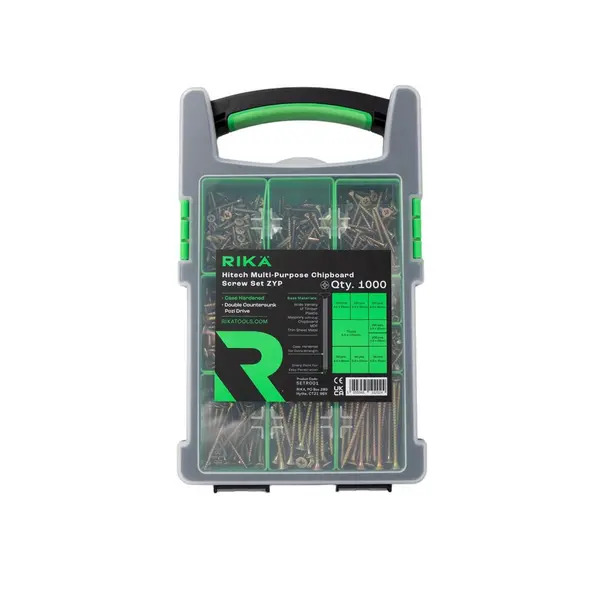Rika SETR001 Hitech Multi-Purpose Chipboard Screw Set ZYP 1000 Piece 