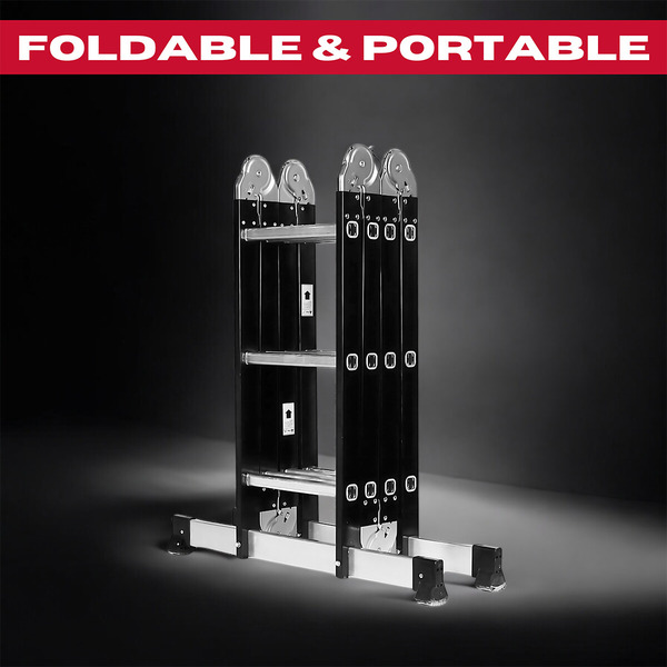 Excel 8077 12 Tread Steel Multi-Purpose Combination Ladder with Platform