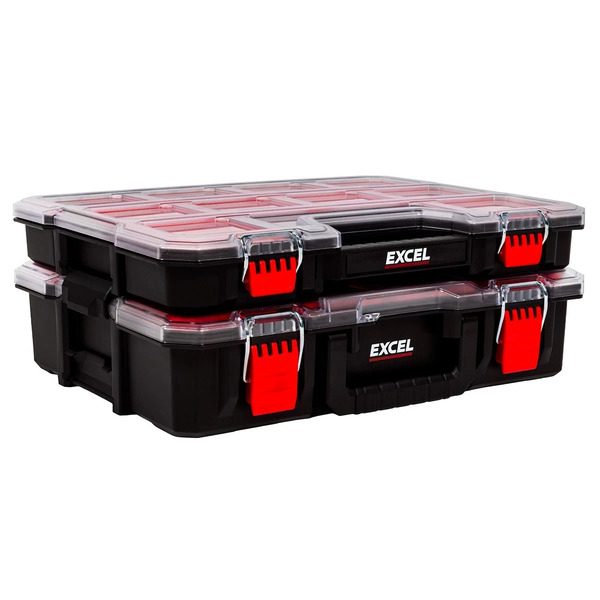 Excel 32122 2-in-1 Tool Organiser Portable Storage with Dividers