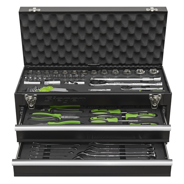 Sealey Siegen Portable Tool Chest 2 Drawer with Tool Kit 90pc
