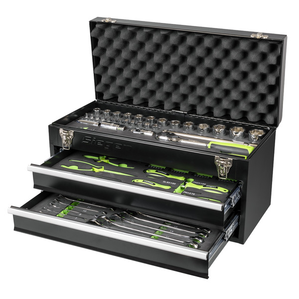 Sealey S01055 Siegen Portable Tool Chest 2 Drawer with Tool Kit 90pc