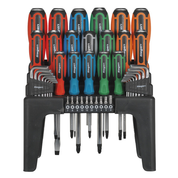 Sealey S01106 Siegen Hammer-Thru Screwdriver, Hex Key & Bit Set 44pc