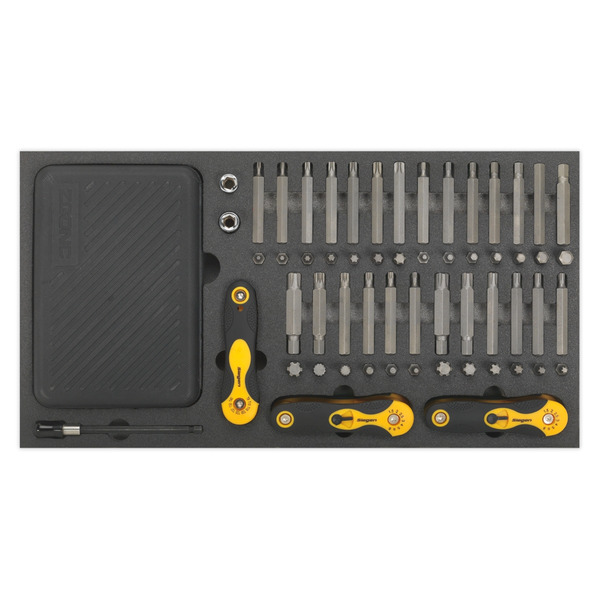 Sealey S01126 Siegen Specialised Bit Set & Folding Hex Keys with Tool Tray 192pc