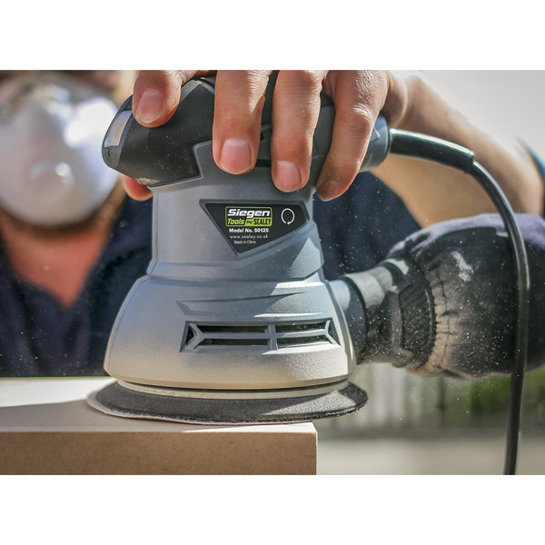 Sealey S0125 Siegen 125mm Random Orbital Palm Sander 240W/230V