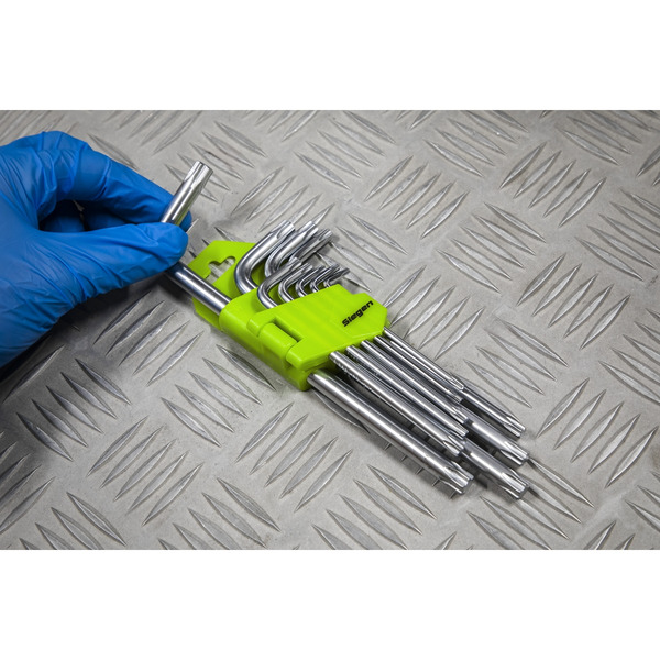 Sealey S01264 Siegen Long TRX-Star* Key Set 9pc - Display Box of 10