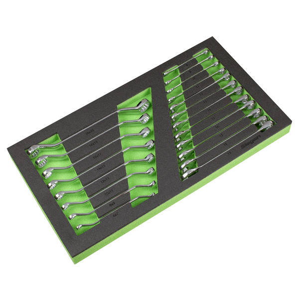 Sealey S01273 Siegen Combination & Deep Offset Spanner Set with Tool Tray 20pc