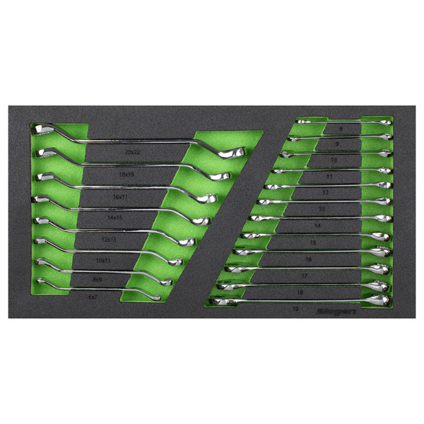 Sealey S01273 Siegen Combination & Deep Offset Spanner Set with Tool Tray 20pc