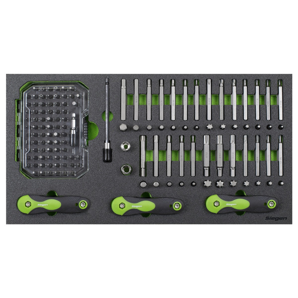 Sealey S01275 Siegen Specialised Bit Set & Folding Hex Keys with Tool Tray 170pc