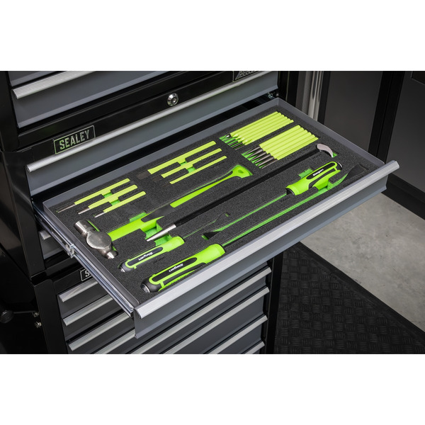 Sealey S01279 Siegen Pry Bar, Hammer & Punch Set with Tool Tray 23pc