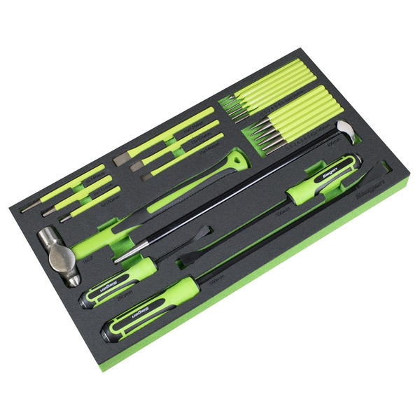Sealey S01279 Siegen Pry Bar, Hammer & Punch Set with Tool Tray 23pc