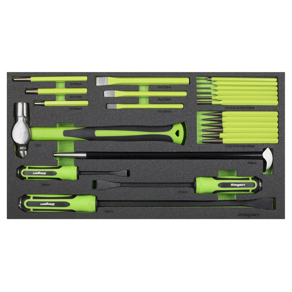 Sealey S01279 Siegen Pry Bar, Hammer & Punch Set with Tool Tray 23pc