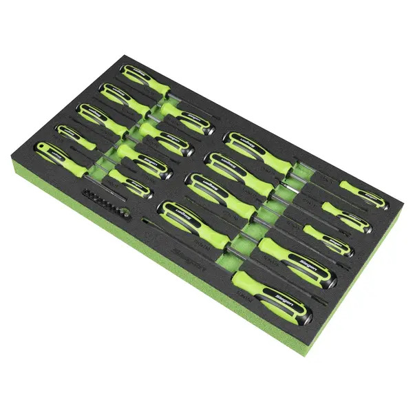 Sealey S01281 Siegen Hammer-Thru Screwdriver, Bit Driver & Bit Set with Tool Tray 28pc