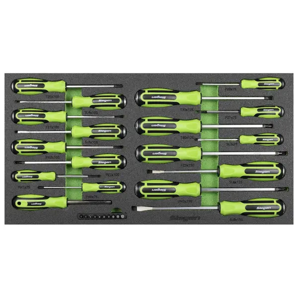 Sealey S01281 Siegen Hammer-Thru Screwdriver, Bit Driver & Bit Set with Tool Tray 28pc