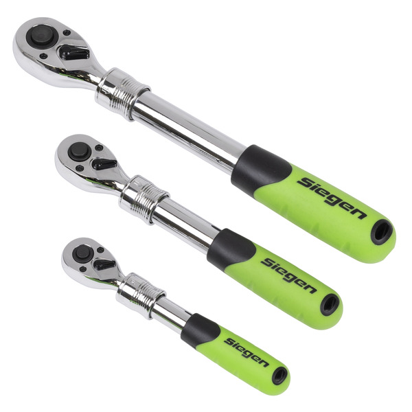 Sealey S01285 Siegen Extendable Ratchet Wrench Set 3pc