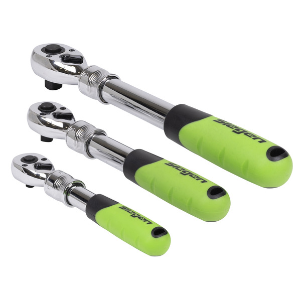 Sealey S01285 Siegen Extendable Ratchet Wrench Set 3pc