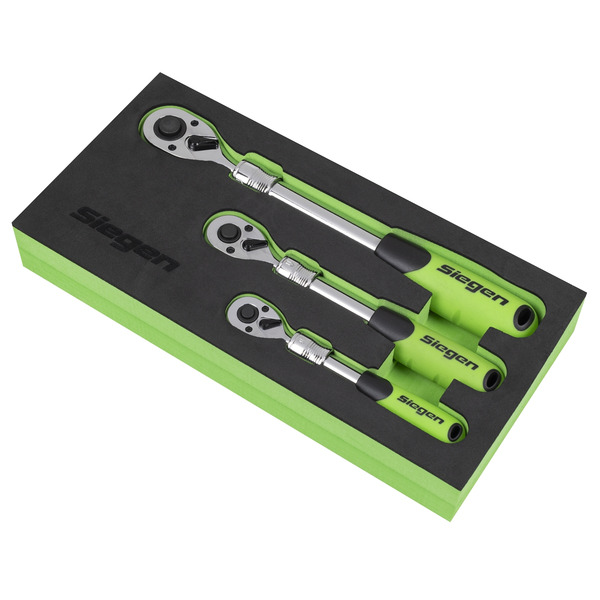 Sealey S01285 Siegen Extendable Ratchet Wrench Set 3pc