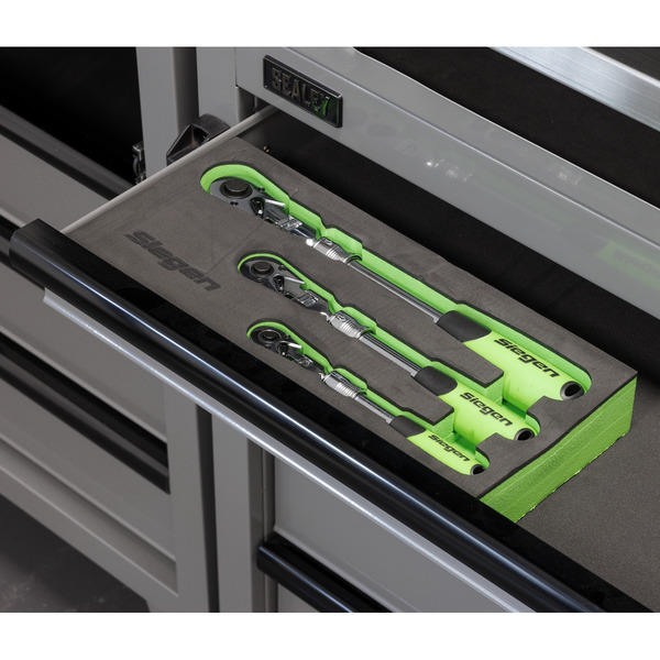 Sealey S01297 Siegen Extendable Flexi-Head Ratchet Wrench Set 3pc