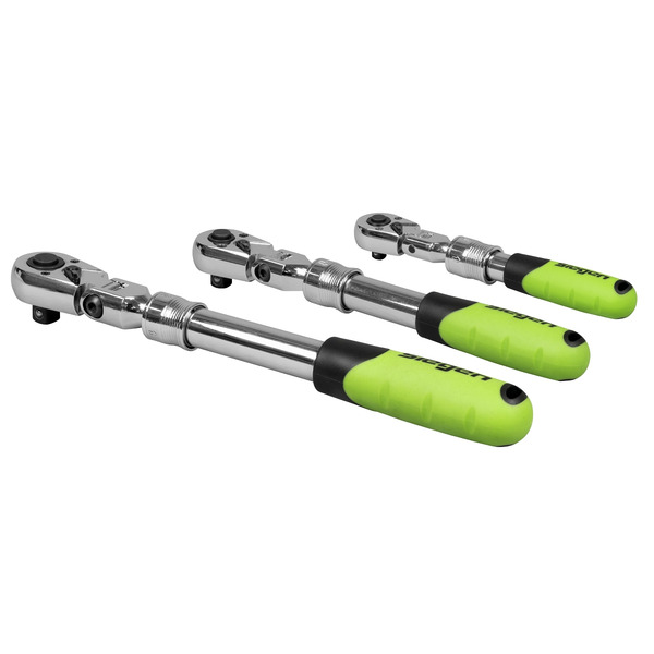 Sealey S01297 Siegen Extendable Flexi-Head Ratchet Wrench Set 3pc