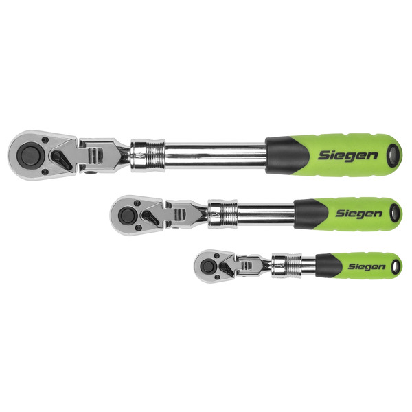 Sealey S01297 Siegen Extendable Flexi-Head Ratchet Wrench Set 3pc